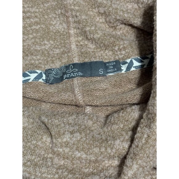 prAna Sweater Women Size Small Drawstring Long Sleeve Cowl Neck Coral Brown Soft - Picture 3 of 11